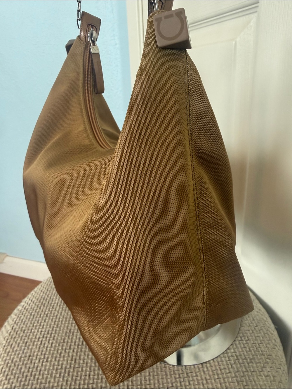 Salvatore Ferragamo Tech Nylon Gancini Shoulder Bag - Picture 5 of 11